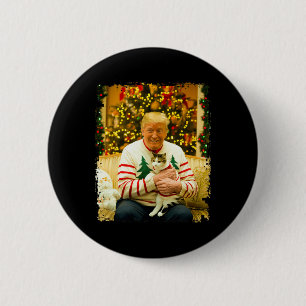 Badge Rond 5 Cm Drôle Trump Sweater de Noël pour les Noël Amoureux