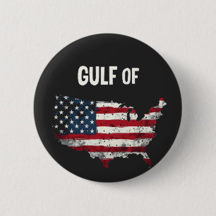 Badge Rond 5 Cm Drôle Trump USA Carte Drapeau