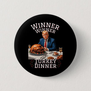 Badge Rond 5 Cm Drôle Trump Winner Dîner Turquie Thanksgivi