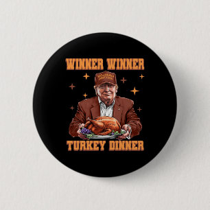 Badge Rond 5 Cm Drôle Trump Winner Dîner Turquie Thanksgivi