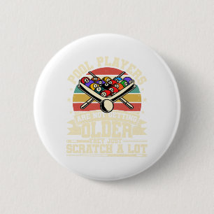 Badge Rond 5 Cm Drôle Vieux Hommes Femmes 8 Billard Billard Joueur