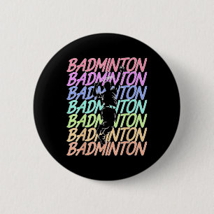 Badge Rond 5 Cm Drôle Vintage Volant de Badminton Joueur de Badmin