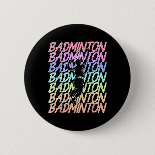 Badge Rond 5 Cm Drôle Volant de badminton Vintage Joueur de Badmin