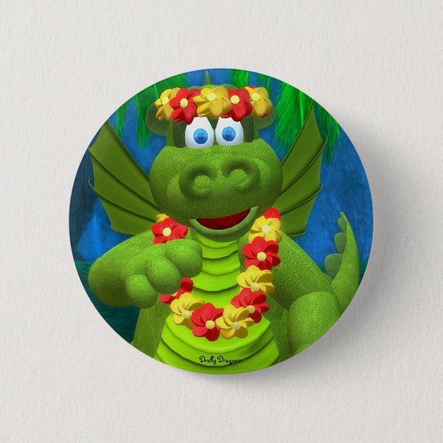 Badge Rond 5 Cm Drôlement amusement de partie de dragons (Devant)