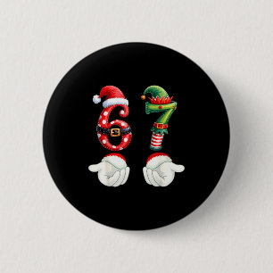 Badge Rond 5 Cm Drôles 67 Christmas Pajamas Six Seven Meme 6 7 Elf