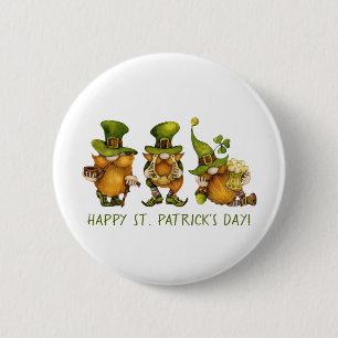 Badge Rond 5 Cm Drôles de lutins irlandais Joyeuse Saint-Patrick