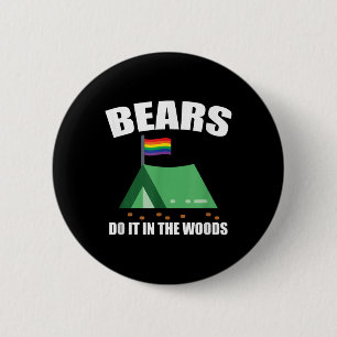 Badge Rond 5 Cm Drôles ours de camping gay fierté LGBT