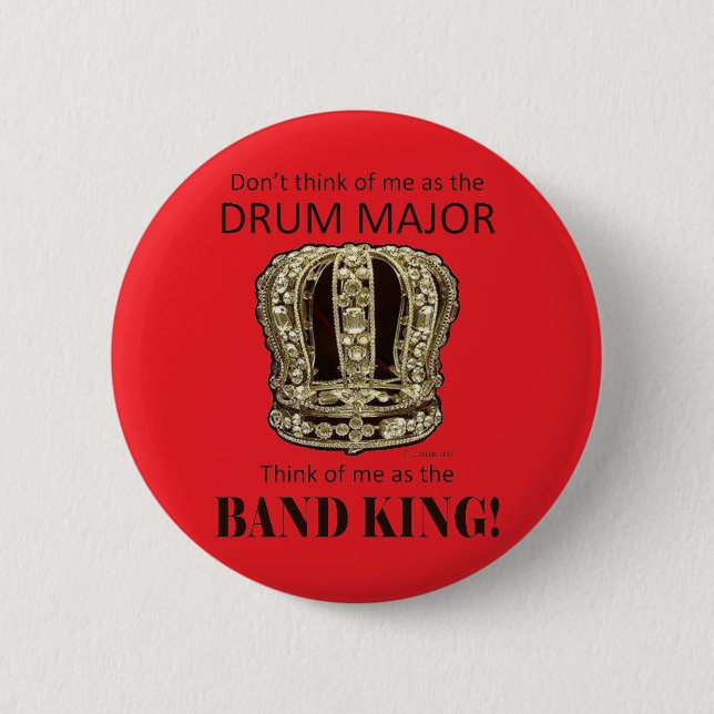 Badge Rond 5 Cm Drum Major King (Devant)