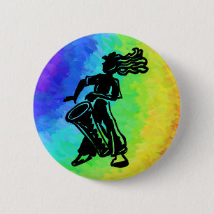 Badge Rond 5 Cm Drum New York Boogie Nights Rainbow