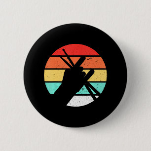 Badge Rond 5 Cm Drummer Homme Percussion Lover Kit tambour