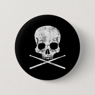 Badge Rond 5 Cm Drummer Métal Tambour Vintage Set Tambons Gi