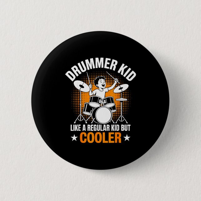 Badge Rond 5 Cm Drumset Drums Lover Percussionist Drummer Kid Drum (Devant)