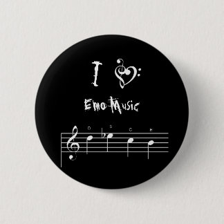 Badge Rond 5 Cm dsch, treblebassheart, I, musique d'Emo