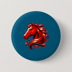 Badge Rond 5 Cm Du Cheval de Zodiaque Chinois