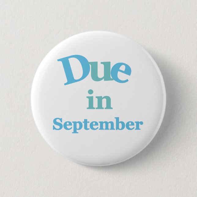Badge Rond 5 Cm Dû de bleu en septembre (Devant)