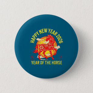 Badge Rond 5 Cm Du zodiaque lunaire chinois du cheval de feu