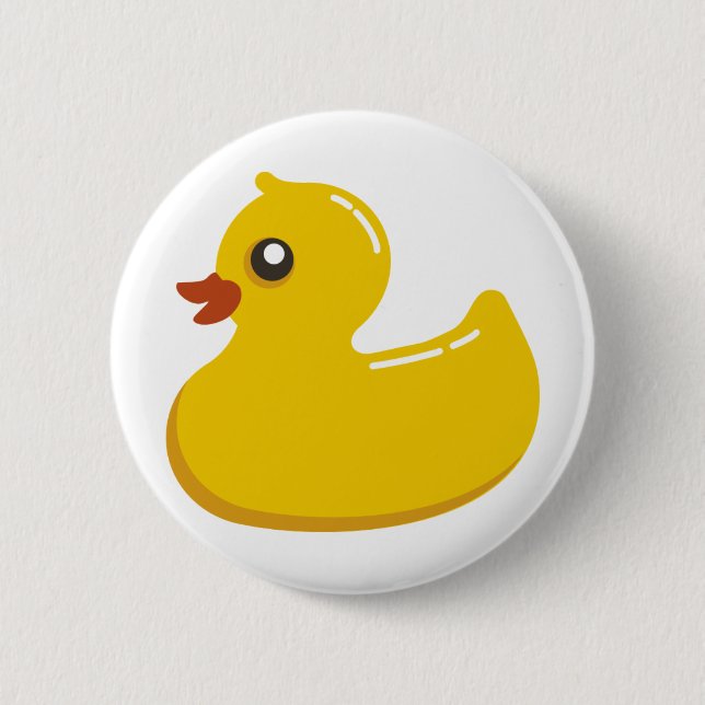 Badge Rond 5 Cm Duckie en caoutchouc jaune (Devant)