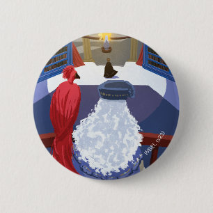 Badge Rond 5 Cm Dumbledore & Fawkes sur Balcon