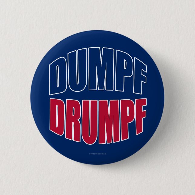 Badge Rond 5 Cm DUMPF DRUMPF (bleu et rouge sur le bleu) (Devant)