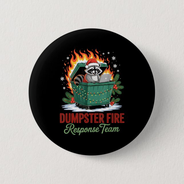 Badge Rond 5 Cm Dumpster Fire Resnse Team Leader Christmas  (Devant)