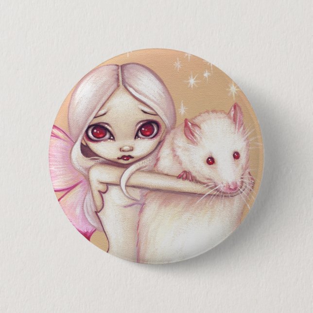 Badge Rond 5 Cm "D'un beau bouton rat" (Devant)