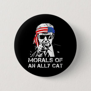 Badge Rond 5 Cm D'Un Chat Allié Drôle Trump 2024 Président Trump
