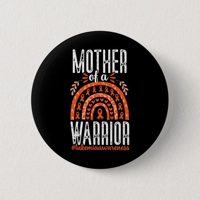 Badge Rond 5 Cm D'Un Mois De Sensibilisation À La Leucémie Guerriè (Devant)