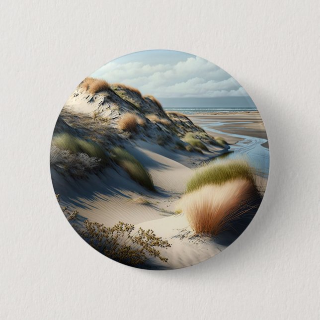 Badge Rond 5 Cm Dunes Dorées (Devant)