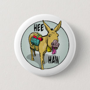 BADGE ROND 5 CM DUNNY CARTOON DONKEY HEE HAW