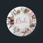 Badge Rond 5 Cm Dusty Rose mère du bouton Mariée<br><div class="desc">Ce design romantique et intemporel présente un bouquet floral aux couleurs douces et aux accents botaniques. Tous les aspects de cette conception peuvent être modifiés (police,  taille du texte ou accents floraux déplacés/supprimés) pour répondre à vos besoins. Contactez-moi si vous avez besoin d'aide pour cette conception</div>