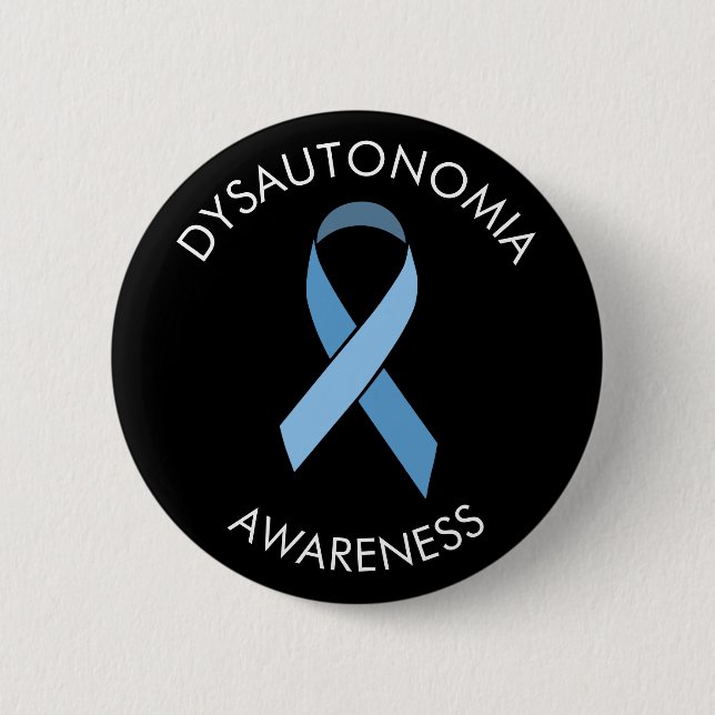 Badge Rond 5 Cm Dysautonomia Bleu Sensibilisation Ruban Pin (Devant)