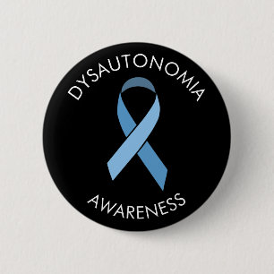 Badge Rond 5 Cm Dysautonomia Bleu Sensibilisation Ruban Pin