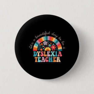 Badge Rond 5 Cm Dyslexie Professeur Retro Dyslexia Thérapiste Spir