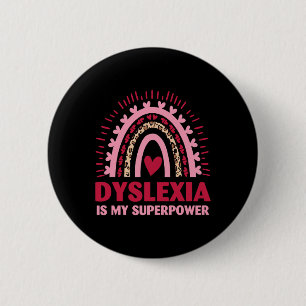 Badge Rond 5 Cm Dyslexie Rétro Est Ma Lecture Dyslectique Superpui