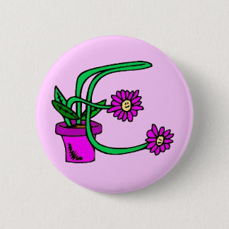 Badge Rond 5 Cm E - Bouton Monogramme Fleurs