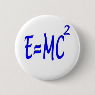 Badge Rond 5 Cm E = MC 2 (bleu)
