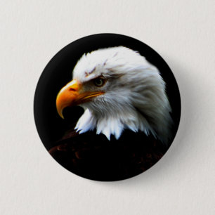 BADGE ROND 5 CM EAGLE CHAUVE AMÉRICAIN
