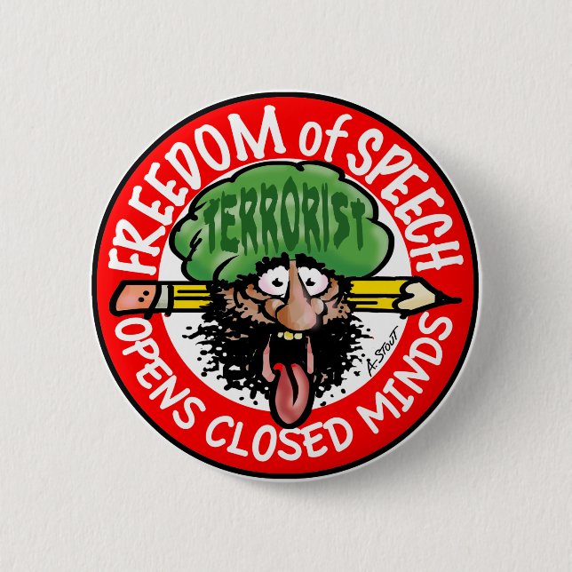 Badge Rond 5 Cm EARFUL de LIBERTÉ DE PAROLE ! (Devant)