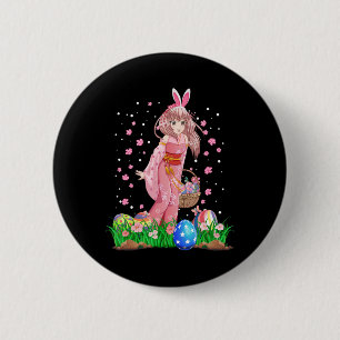 Badge Rond 5 Cm Ears Bunny de Pâques Kawaii Anime japonaise Manga 
