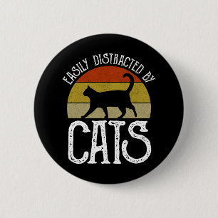 Badge Rond 5 Cm Easily Distracted By Cats