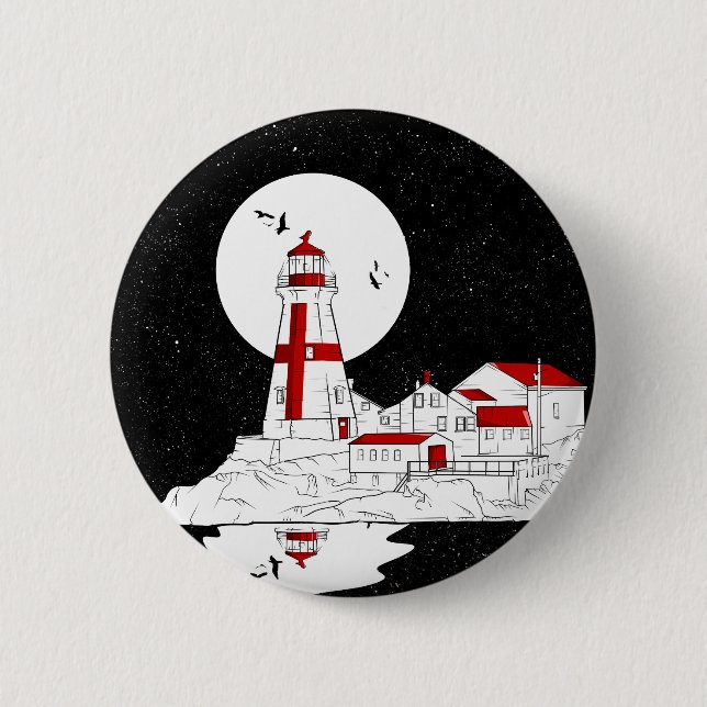 Badge Rond 5 Cm East Quoddy Head Phare plat (Devant)