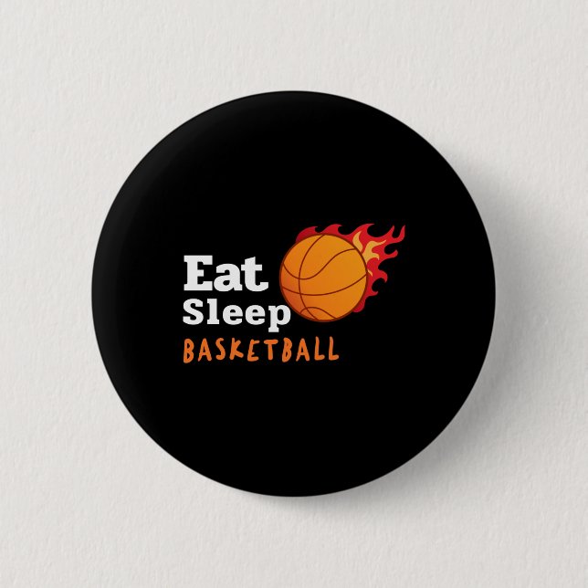 Badge Rond 5 Cm Eat Sleep Basketball (Devant)