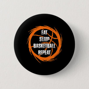 Badge Rond 5 Cm Eat Sleep Basketball Répéter l'entraîneur du joueu