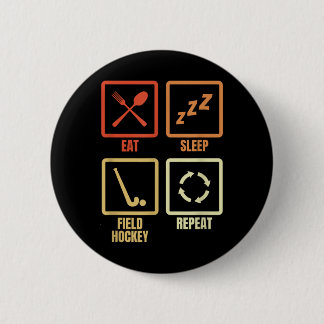 Badge Rond 5 Cm Eat Sleep Field Hockey Repeat 