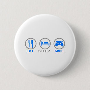 Badge Rond 5 Cm Eat Sleep Game Again - Gamer, jeux vidéo geeks
