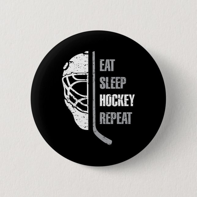 Badge Rond 5 Cm Eat Sleep Hockey Repeat Christmas Pour les enfants (Devant)