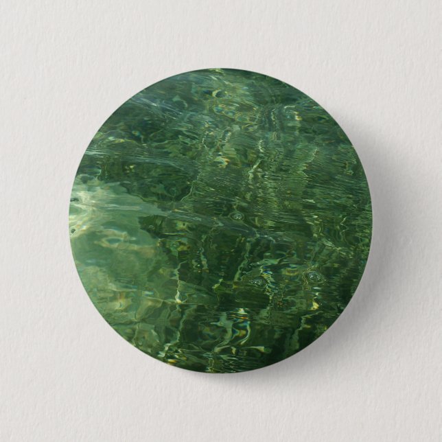 Badge Rond 5 Cm Eau au-dessus de l'herbe marine II (bleu et vert)  (Devant)