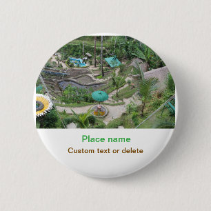 Badge Rond 5 Cm eau océan plage photo ajouter nom texte place été