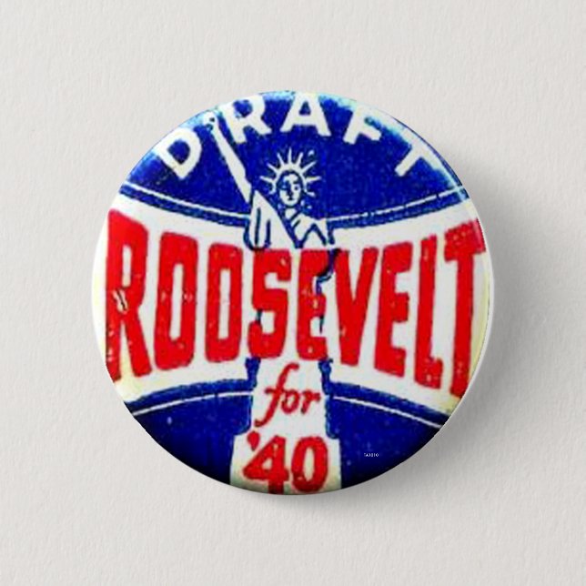 Badge Rond 5 Cm Ébauche Roosevelt - bouton (Devant)