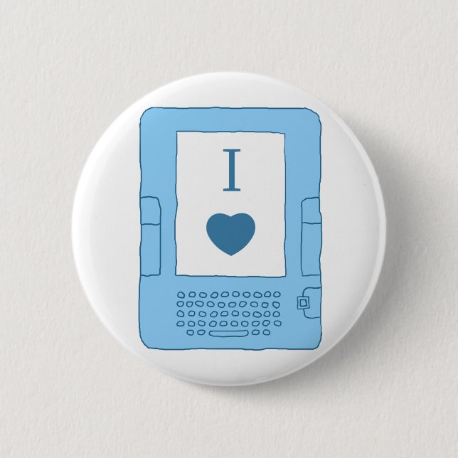 Badge Rond 5 Cm ebooks du coeur i (bleus) (Devant)